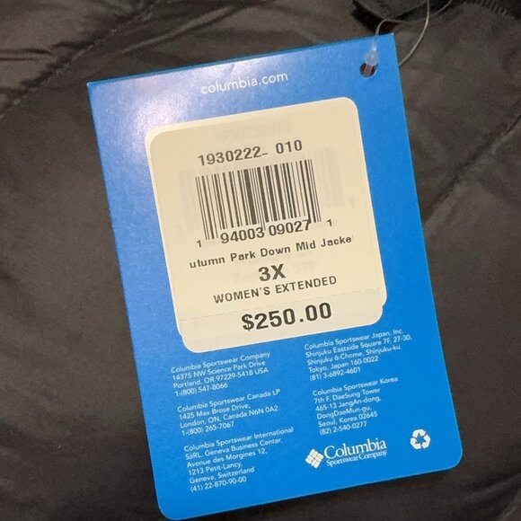 Columbia Women's Autumn Park™ Down Hooded Mid Jacket Black 3X - Picture 8 of 11